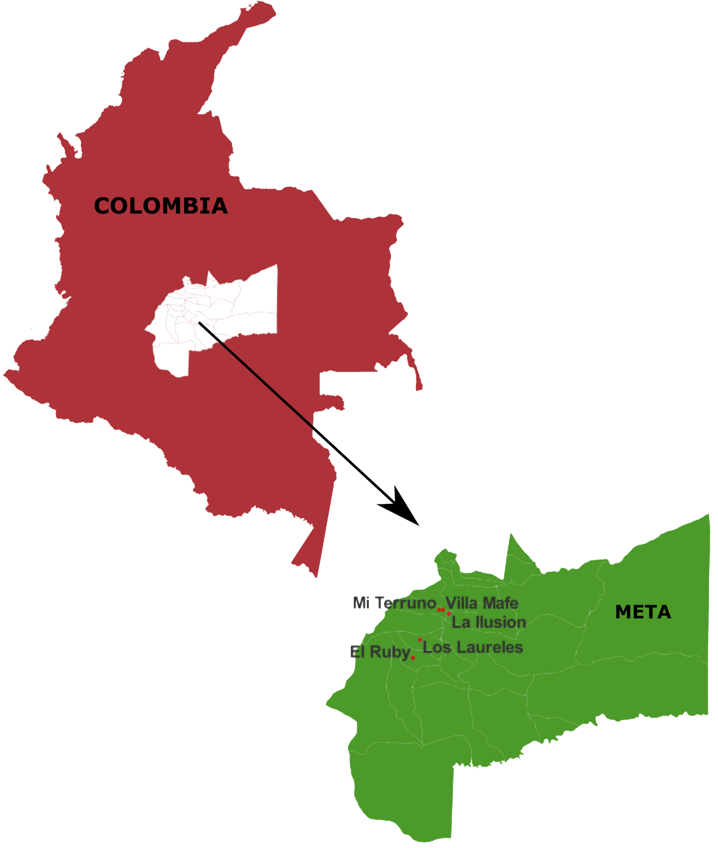 Meta region in Colombia Meta region in Colombia